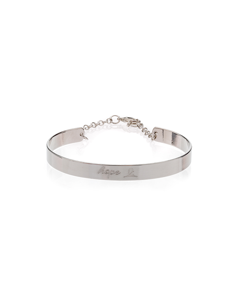 Primary image HOPE Engraved Bangle Bracelet – Silver